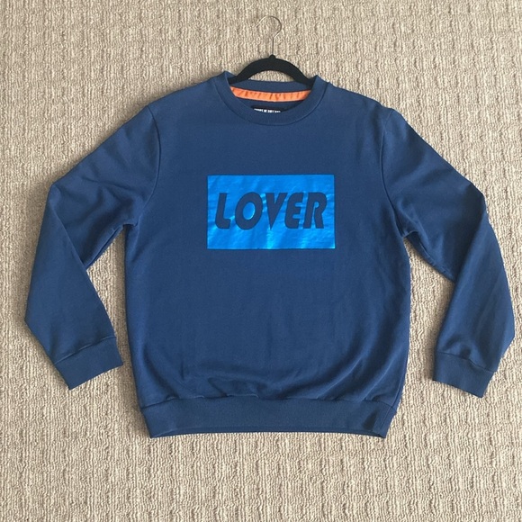 House of Holland Lover Graphic Sweatshirt Navy Blue Crewneck size XL - Picture 2 of 8